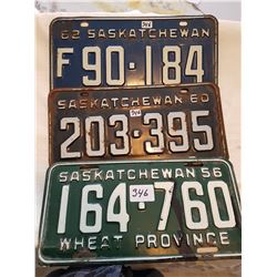 License plate 1956, 1960, 1962