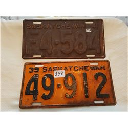 License plate 1939, 1941