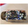 Image 3 : big jar of rare marbles in blue ribbon coffee jar