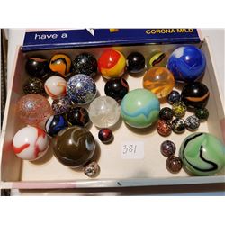 very rare marbles in white owl cigar box