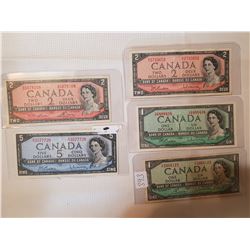 1954 1$, 2$, 5$ all different