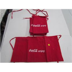Lot of 7 Coke Aprons red small writing