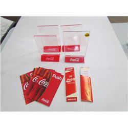 Lot of 10 Push/Pull Stickers,4 Menu Stands,2 menu clips