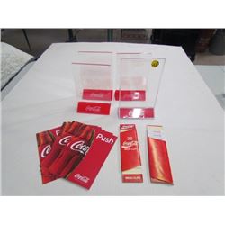 Lot of 10 Push/Pull Stickers,4 Menu Stands,2 menu clips