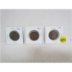 Canadian Large Cent 1900,1915,1911