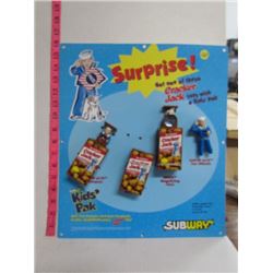 1999 Subway Display Board and Kids Toys- Cracker Jack