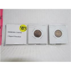 Error Coins 1 cent Clipped Planchets (2)