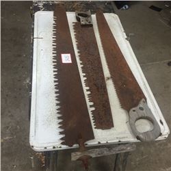 3 old Hand Saws 36",44",48"