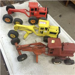 3 Toy Graders- 2 Tonka + 1 Lincoln