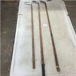 3 Wooden Shaft Golf Clubs