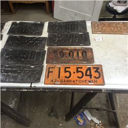 9 License Plates 1930,1931,1932,1933,1935,1936,1937 (1942 and 1947 for restoration)