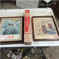 2 Coke Advertising and 1 Sleeve Cups NOS