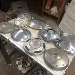 Lot Of 9 Hub Caps