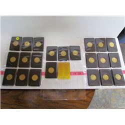 1997 Pinnacle Mint Collection 22 Brass Coins And Checklist