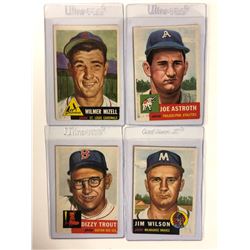 1953 TOPPS BASEBALL CARD LOT (MIZELL, ASTROTH, TROUT, WILSON)