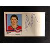 Image 1 : PATRICK ROY AUTOGRAPHED INDEX CARD W/ ROOKIE PHOTO