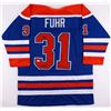 Grant Fuhr Signed Oilers Jersey Inscribed "HOF 03" (JSA COA)