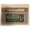 Image 1 : 1967 BANK OF CANADA ONE DOLLAR BANK NOTE (CHOICE UNC 63 ORIGINAL) BCS CERTIFIED