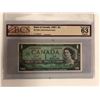 Image 1 : 1967 BANK OF CANADA ONE DOLLAR BANK NOTE (CHOICE UNC 63 ORIGINAL) BCS CERTIFIED