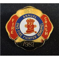 1987 Annual Fire Fighter Bonspiel Collector Pin