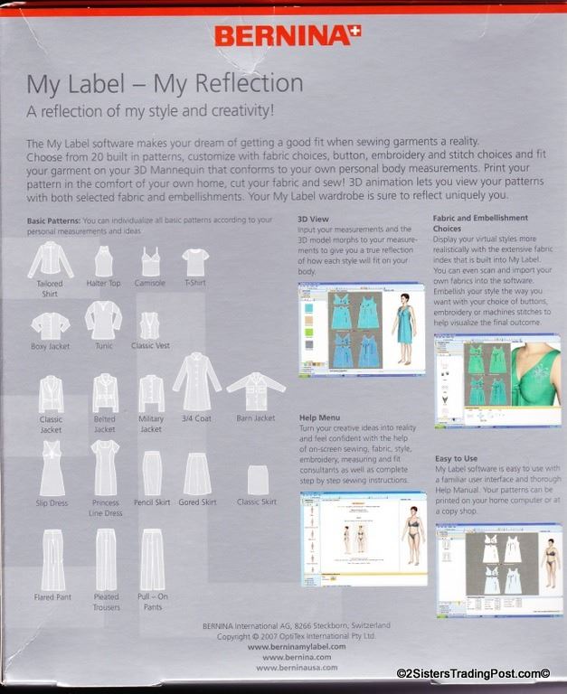 Bernina 3d Fashion Pattern Software