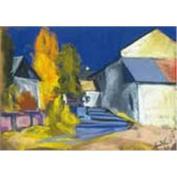 Dávid Jándi (1893-1944): Street in Nagybánya, 1929