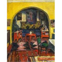 Vilmos Perlrott Csaba (1880-1955): Yellow room, around the 1910s