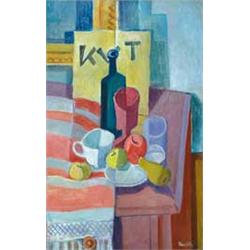 János Kmetty (1889-1975): Still life with the KUT magazine, around the 1930s