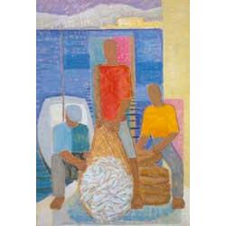 Pál Bor (1889-1982): Fishers, 1968
