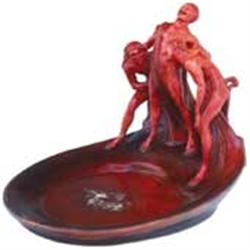 Ornamental plate with satyrs, Zsolnay, 1902, Designed by Sándor Abáti-Abt