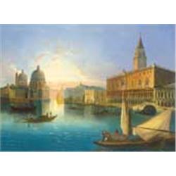 Unknown painter from the 19th century (Ferdinand Lepie? (1824-1883)): Veletian gondoliers 