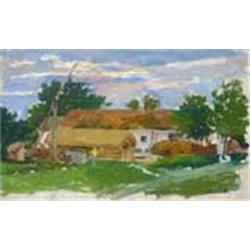 Sándor Bihari (1855-1906): Farm-yard in Ság