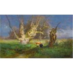 Gusztáv Keleti (1834-1902): Grazing, 1897