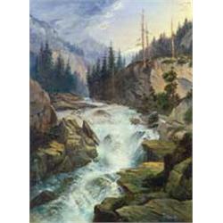 Károly Telepy (1828-1906): Swift mountain-river 