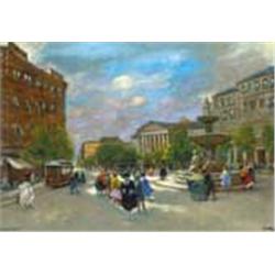 Antal Berkes (1874-1938): Kálvin square, 1920