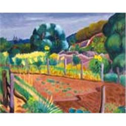 Géza Vörös (1897-1957): Landscape with sunflowers, 1943