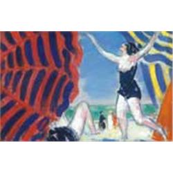 János Vaszary (1867-1939): Seaside with parasols, 1928