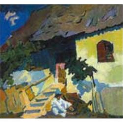 Oszkár Nagy (1883-1965): Sunshine above the manor in Nagybánya