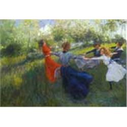 Ágost Meissl (1867- ? ): Dance on the meadow, 1900