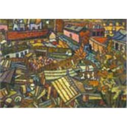 Miklós Farkasházy (1895-1964): Street-detail from bird’s eye-view  