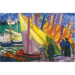 János Vaszary (1867-1939): Boats in Pirano, 1927
