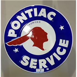 PONTIAC SERVICE TIN SIGN EMBOSSED