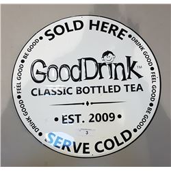 GOOD DRINK TEA TIN SIGN EMBOSSED