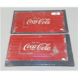 2 ORIGINAL DRINK COCA COLA METAL SIGNS