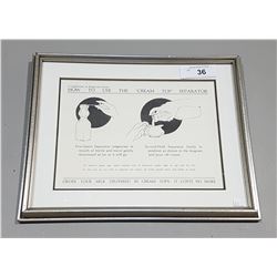 ORIGINAL 1940'S FRAMED MILK BOTTLE ADVERTISEMENT