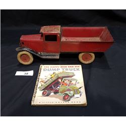 1930'S WYAN DOTTE STEEL PRESSED DUMP TRUCK W/BOOK