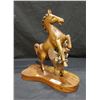 Image 1 : CARVED WOOD HORSE SCULPTURE