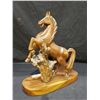 Image 2 : CARVED WOOD HORSE SCULPTURE