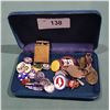 Image 1 : COLLECTION OF VINTAGE PINS, TAGS, LIGHTERS ETC