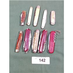 10 VINTAGE POCKET KNIVES